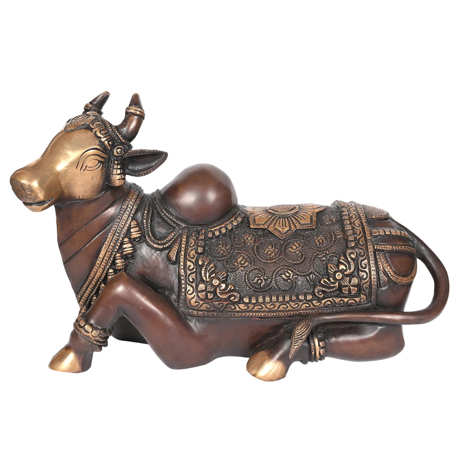 NANDI SITTING CARVED W/OUT BASE FINE WITH OM 12.5"