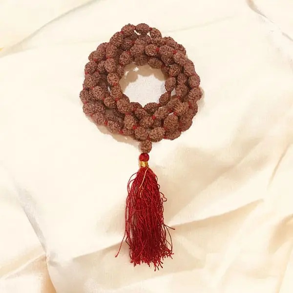 3 Mukhi Rudraksha Mala, Three Face Rudraksha Rosary, Beads 108, Size 10-12 mm