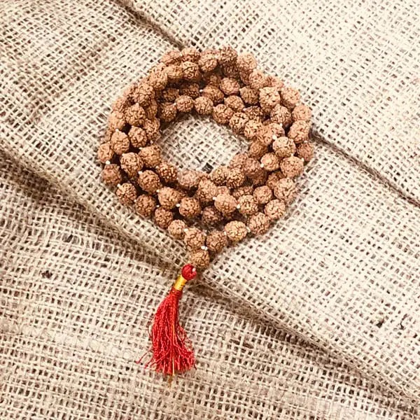 5 Mukhi Rudraksha Mala, Five Face Rudraksha Rosary, Beads 108, Size 8 mm