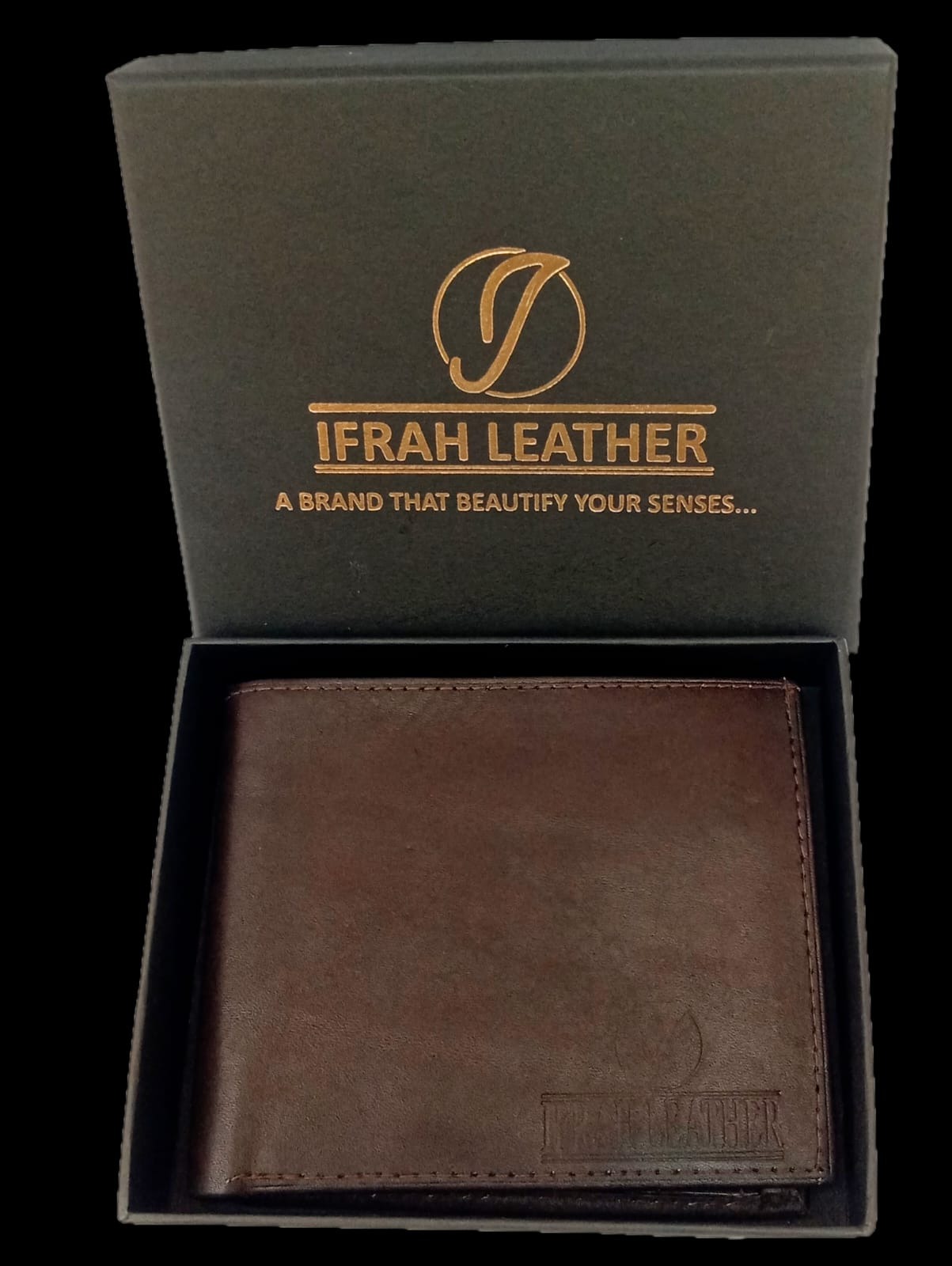 Plain print Leather wallets for men with free Genuine Leather keychain