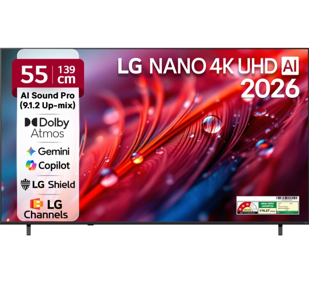 LG LED TV 139 cm (55 inch) Ultra HD (4K)Smart WebOS TV 2026 Edition(55NU875BPLA)