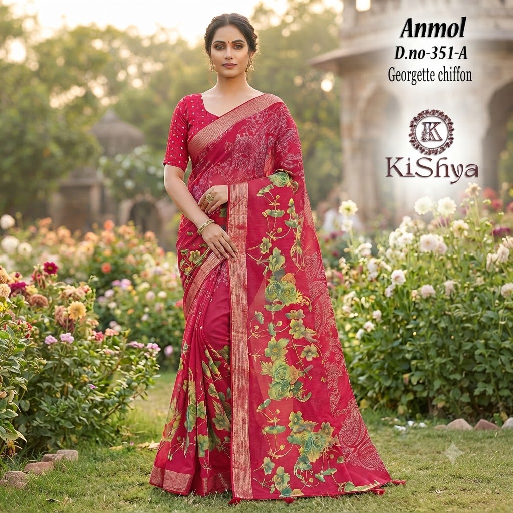 KiShya Anmol Georgette Chiffon Saree (D.No.: 351-A)