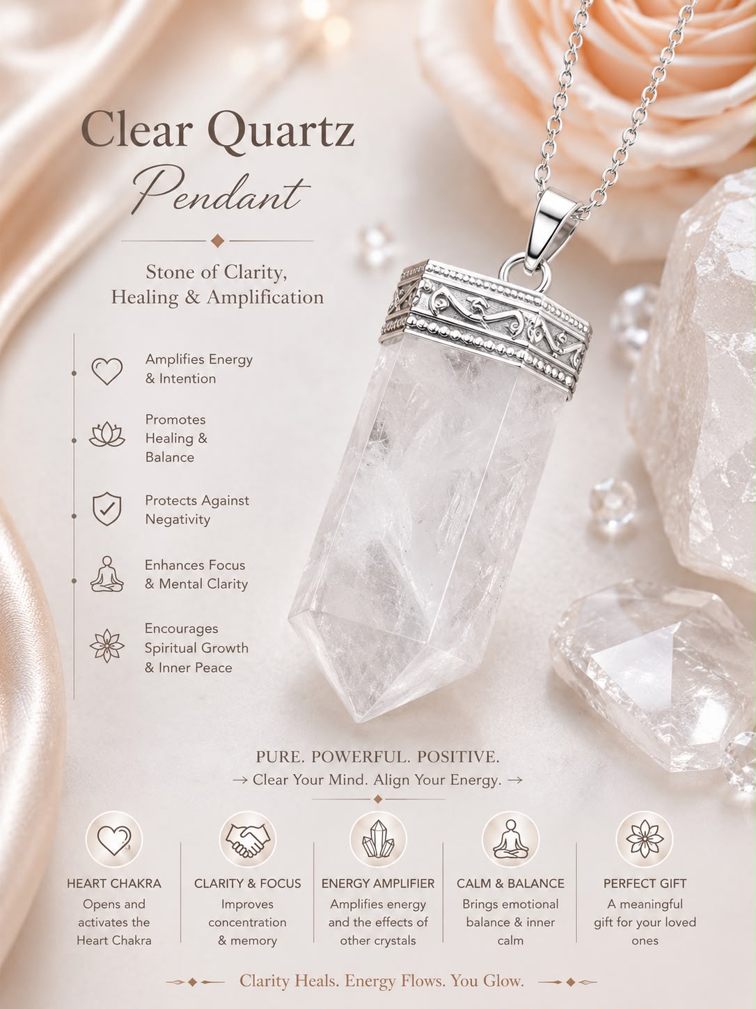 clear quartz pendanl