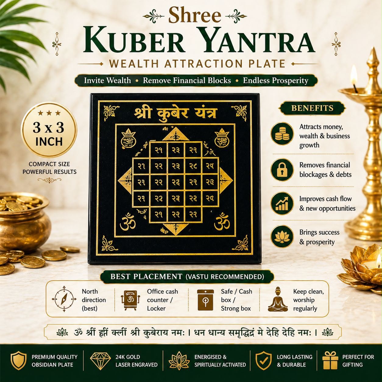 Shree Kuber Size 3 inch