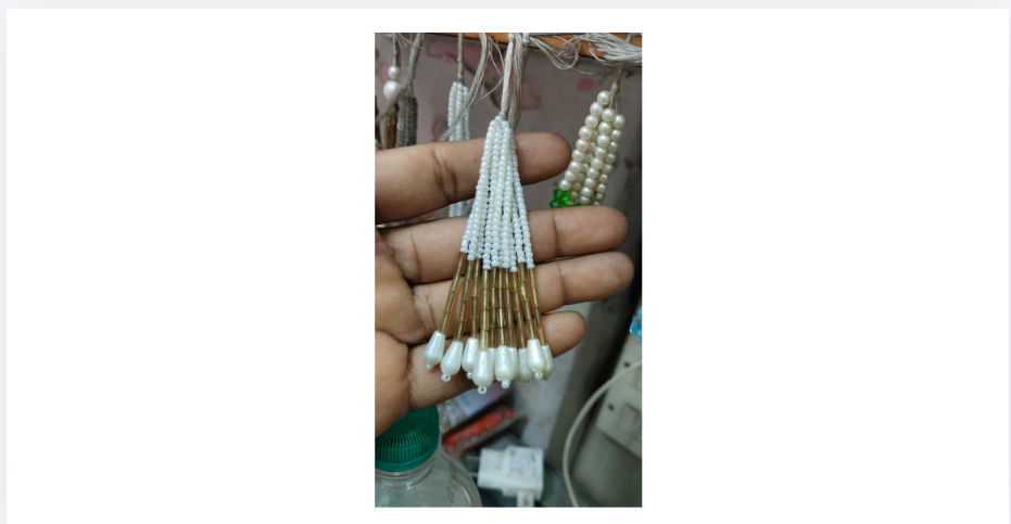 (100pieces)White Pearl & Bead Tassel Latkan