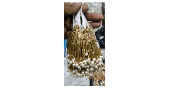 Golden Beaded Pearl Latkan(100pieces)