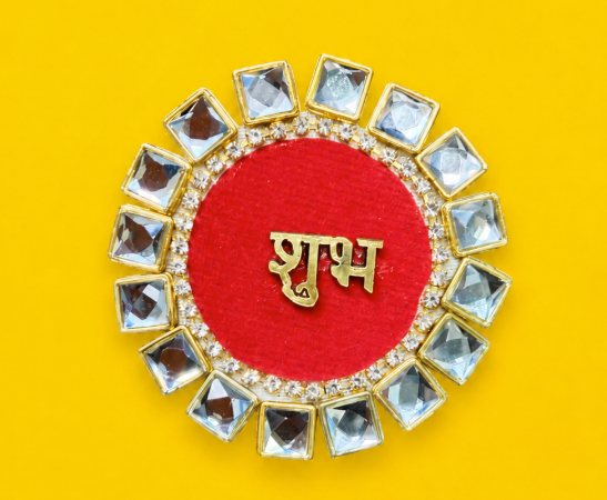 Shubh labh with glass stone