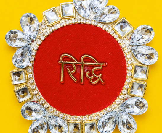 Riddhi siddhi with glass stone