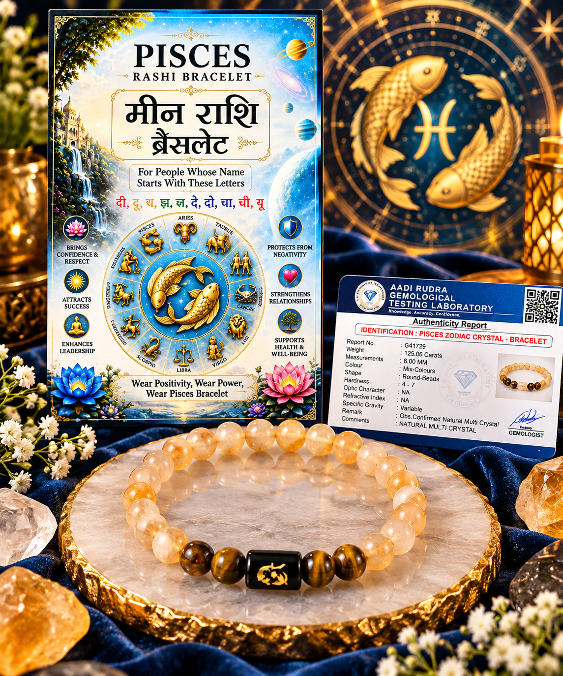 Pisces Zodiac Bracelet ( Meena Rashi)