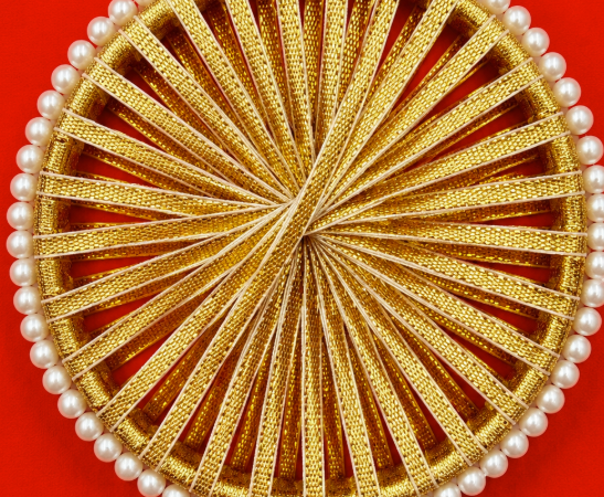 4 inch gota ring with pearls