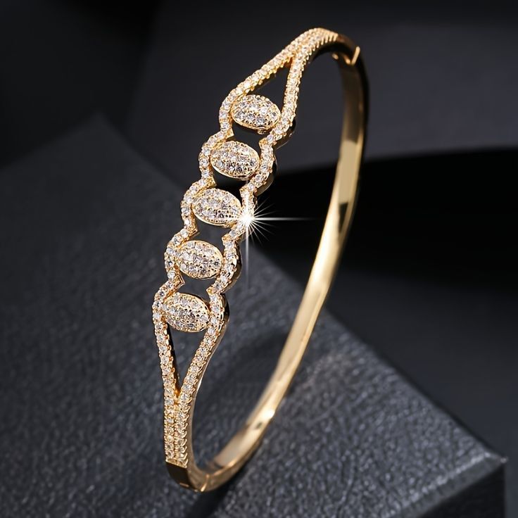 American Diamond Gold Bracelet